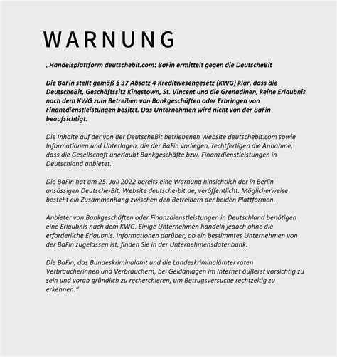 dcptg warnung|BaFin .